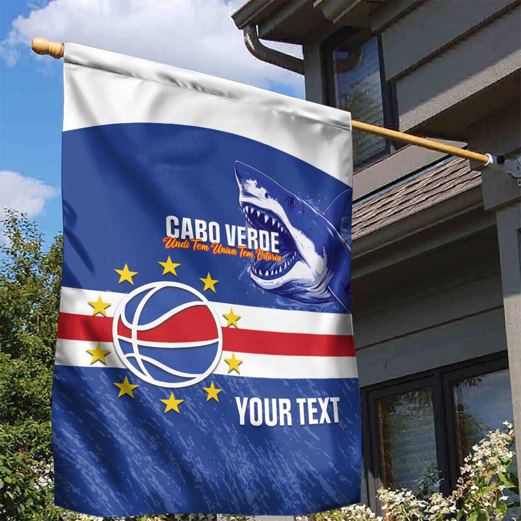 Cape Verde Basketball Custom Garden Flag Come On Blue Sharks - Wonder Print Shop