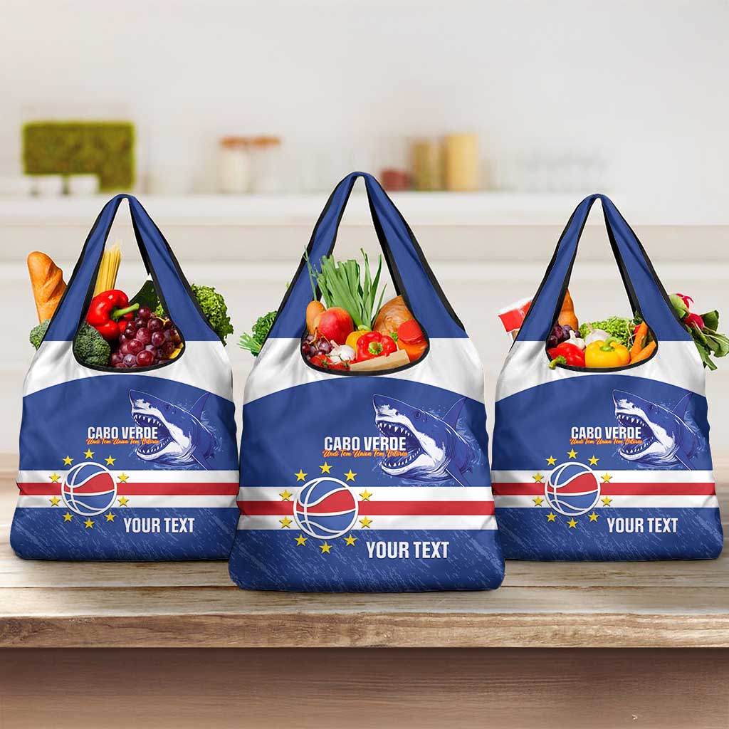 Cape Verde Basketball Custom Grocery Bag Come On Blue Sharks - Wonder Print Shop