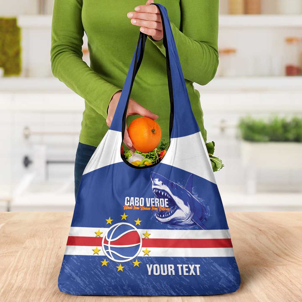 Cape Verde Basketball Custom Grocery Bag Come On Blue Sharks - Wonder Print Shop