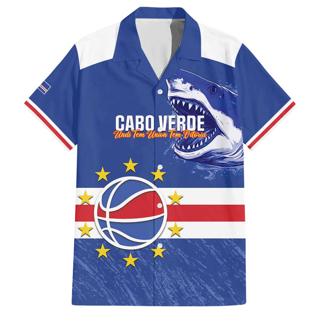 Cape Verde Basketball Custom Hawaiian Shirt Come On Blue Sharks - Wonder Print Shop