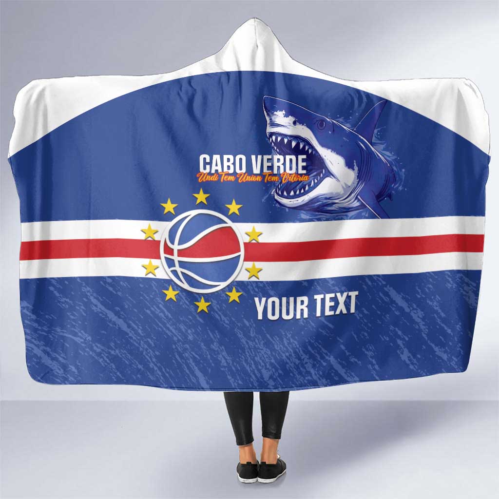Cape Verde Basketball Custom Hooded Blanket Come On Blue Sharks - Wonder Print Shop
