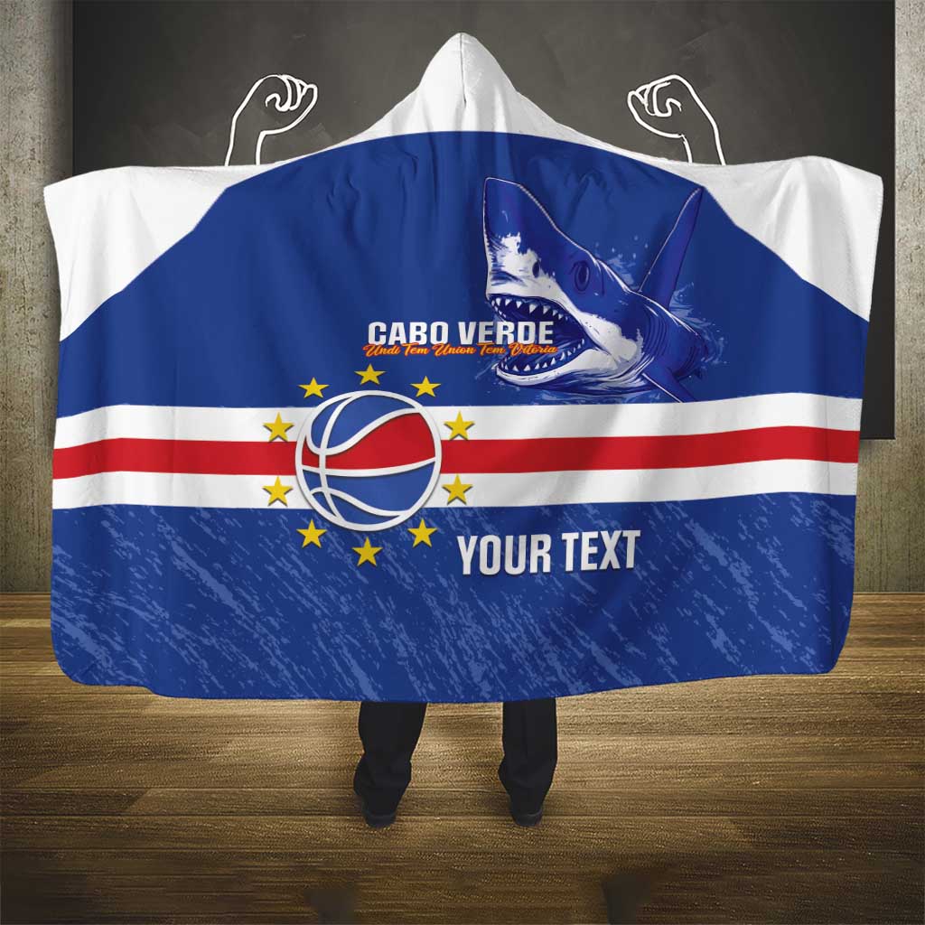 Cape Verde Basketball Custom Hooded Blanket Come On Blue Sharks - Wonder Print Shop