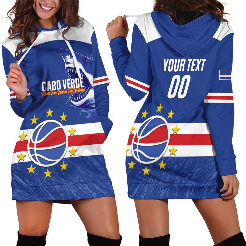 Cape Verde Basketball Custom Hoodie Dress Come On Blue Sharks - Wonder Print Shop