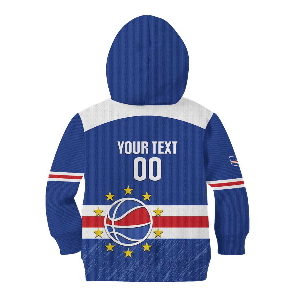 Cape Verde Basketball Custom Kid Hoodie Come On Blue Sharks - Wonder Print Shop