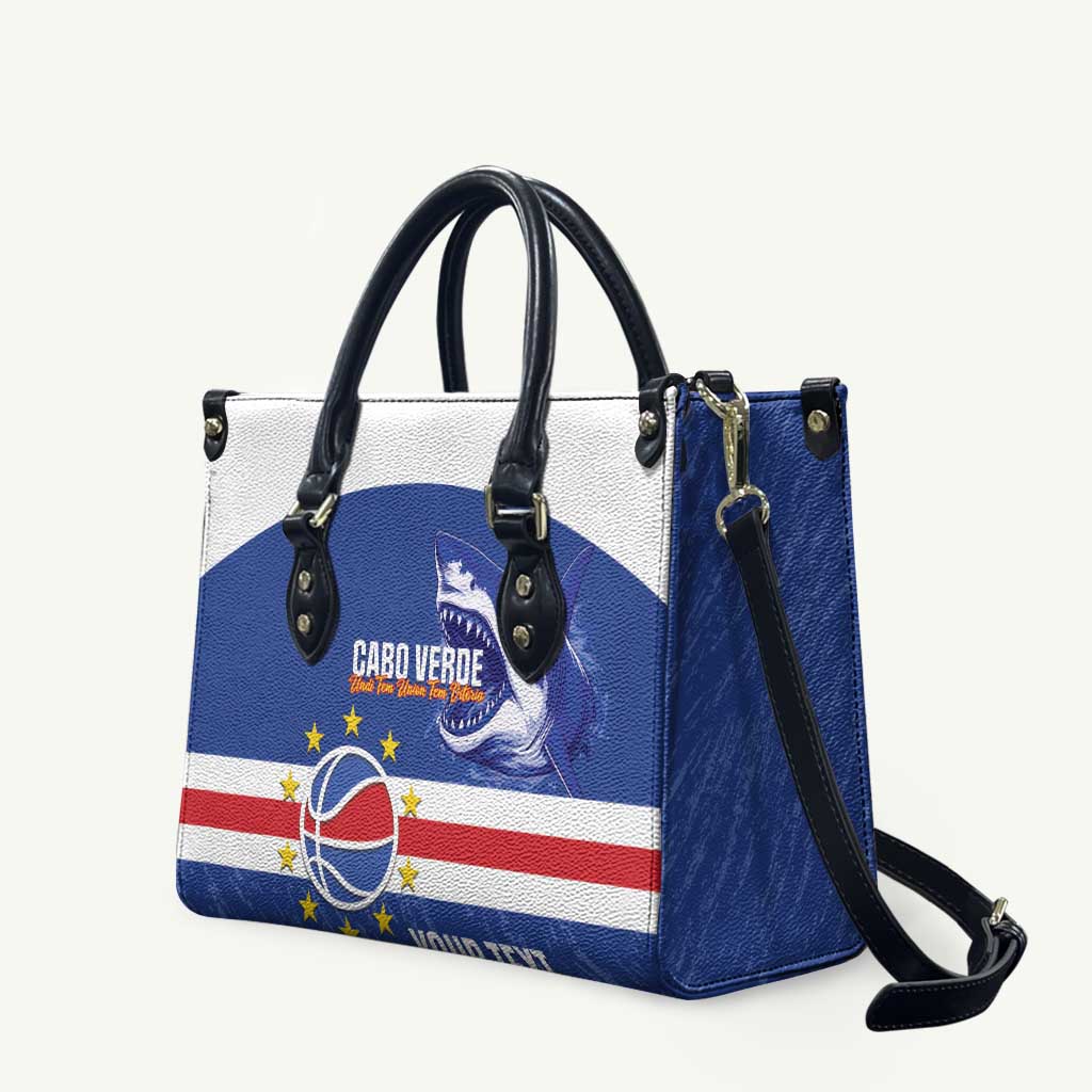 Cape Verde Basketball Custom Leather Bag Come On Blue Sharks - Wonder Print Shop