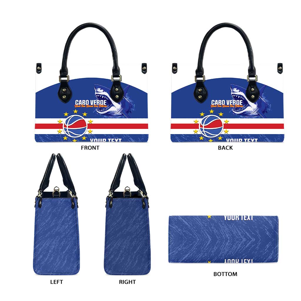 Cape Verde Basketball Custom Leather Bag Come On Blue Sharks - Wonder Print Shop
