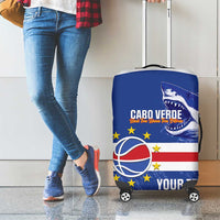 Cape Verde Basketball Custom Luggage Cover Come On Blue Sharks - Wonder Print Shop