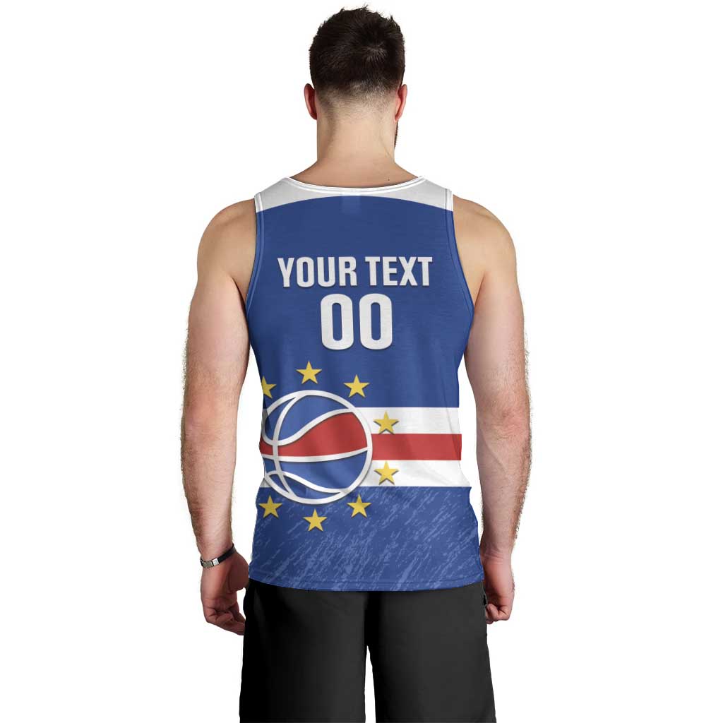 Cape Verde Basketball Custom Men Tank Top Come On Blue Sharks - Wonder Print Shop