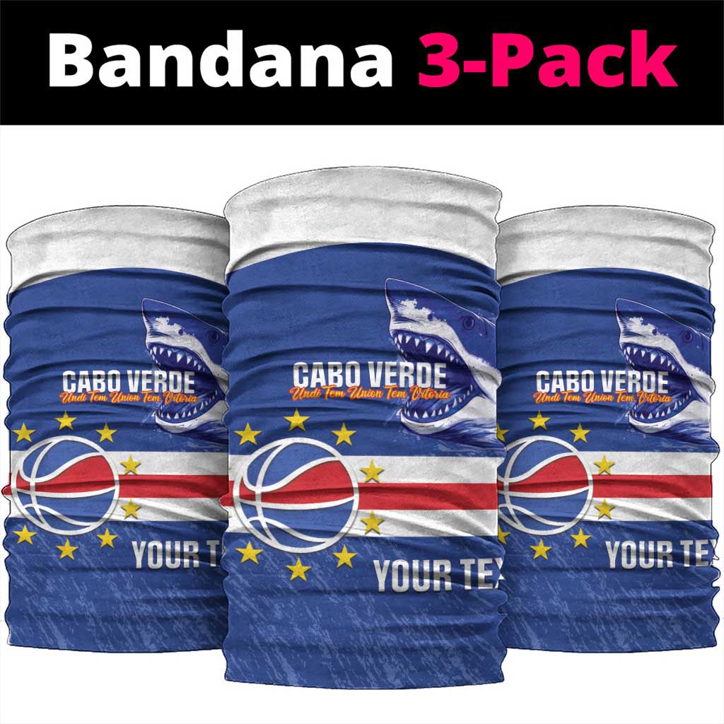 Cape Verde Basketball Custom Neck Gaiter Come On Blue Sharks - Wonder Print Shop