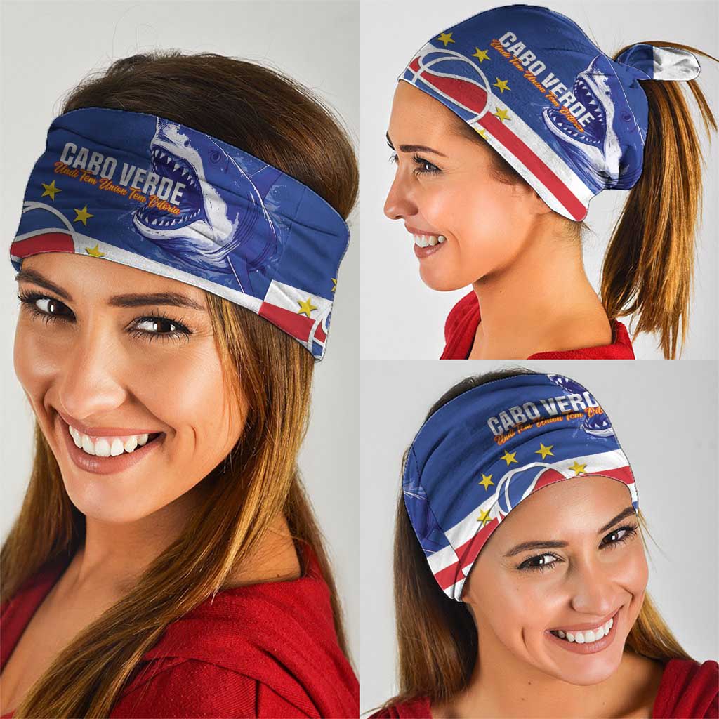 Cape Verde Basketball Custom Neck Gaiter Come On Blue Sharks - Wonder Print Shop
