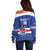 Cape Verde Basketball Custom Off Shoulder Sweater Come On Blue Sharks - Wonder Print Shop