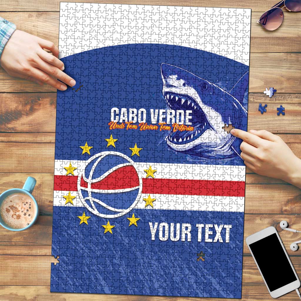 Cape Verde Basketball Custom Puzzle Come On Blue Sharks - Wonder Print Shop