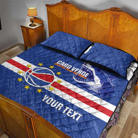 Cape Verde Basketball Custom Quilt Bed Set Come On Blue Sharks - Wonder Print Shop