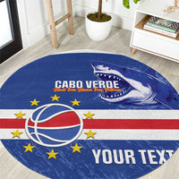 Cape Verde Basketball Custom Round Carpet Come On Blue Sharks - Wonder Print Shop
