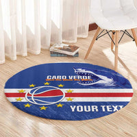 Cape Verde Basketball Custom Round Carpet Come On Blue Sharks - Wonder Print Shop