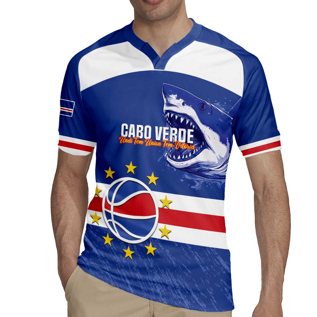 Cape Verde Basketball Custom Rugby Jersey Come On Blue Sharks - Wonder Print Shop