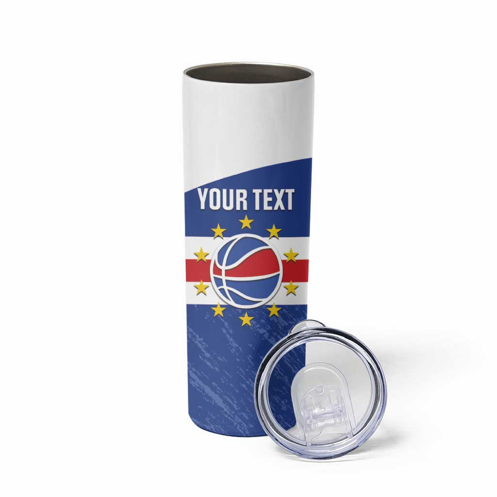 Cape Verde Basketball Custom Skinny Tumbler Come On Blue Sharks - Wonder Print Shop