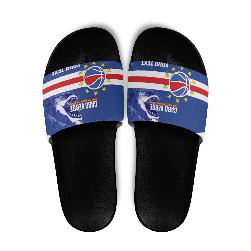 Cape Verde Basketball Custom Slide Sandals Come On Blue Sharks - Wonder Print Shop
