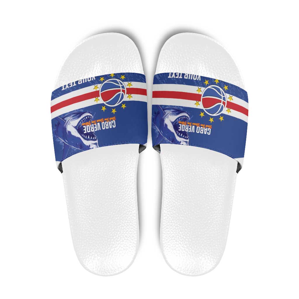 Cape Verde Basketball Custom Slide Sandals Come On Blue Sharks - Wonder Print Shop
