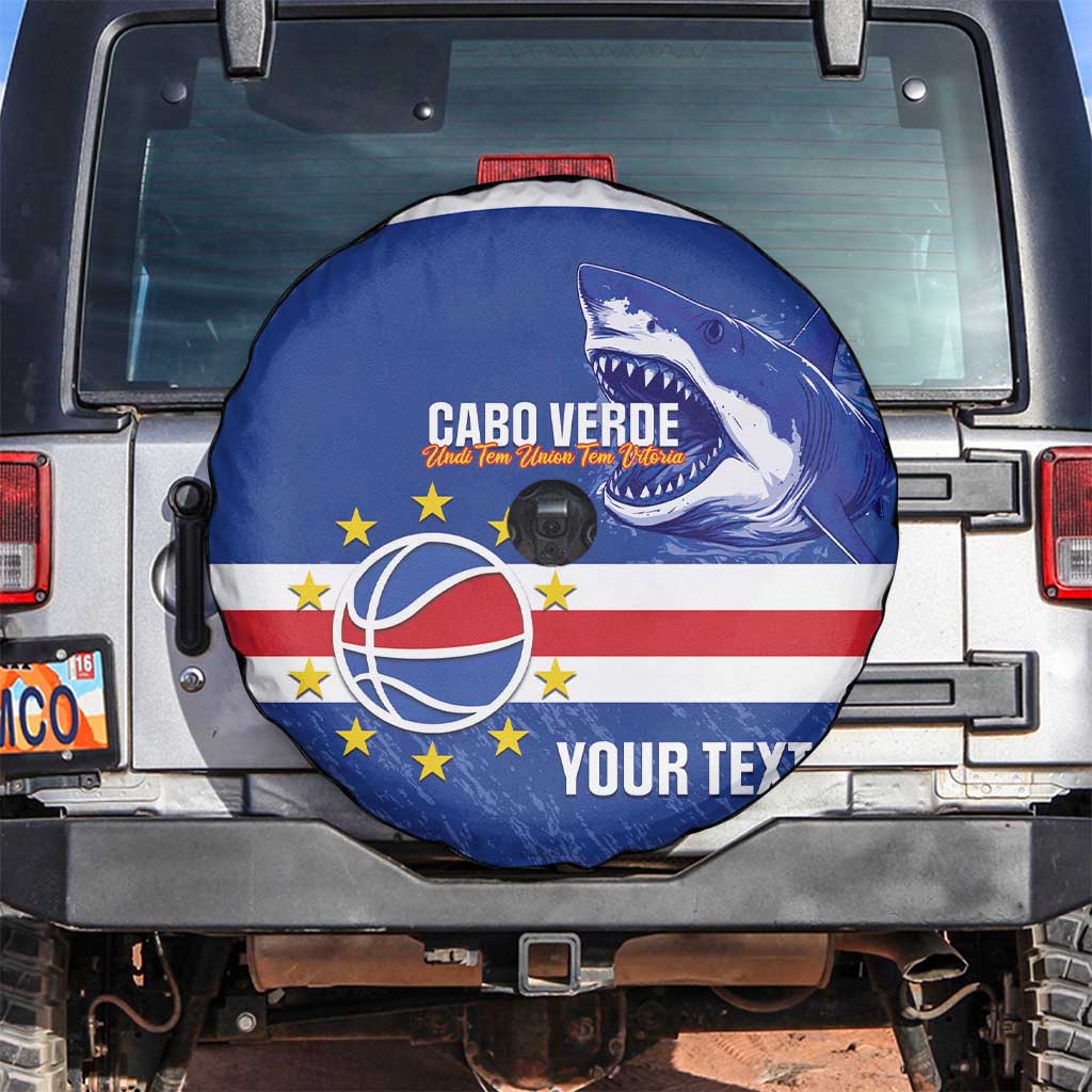 Cape Verde Basketball Custom Spare Tire Cover Come On Blue Sharks - Wonder Print Shop