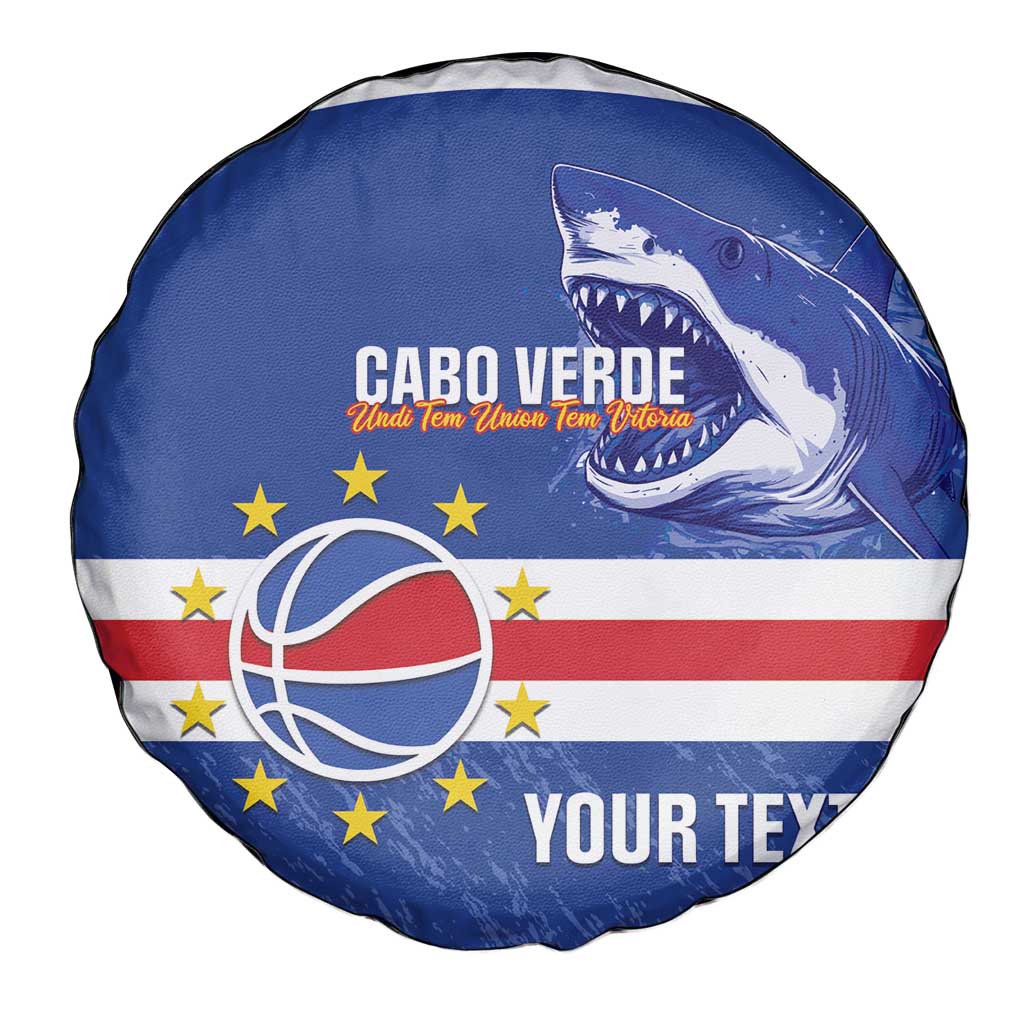 Cape Verde Basketball Custom Spare Tire Cover Come On Blue Sharks - Wonder Print Shop