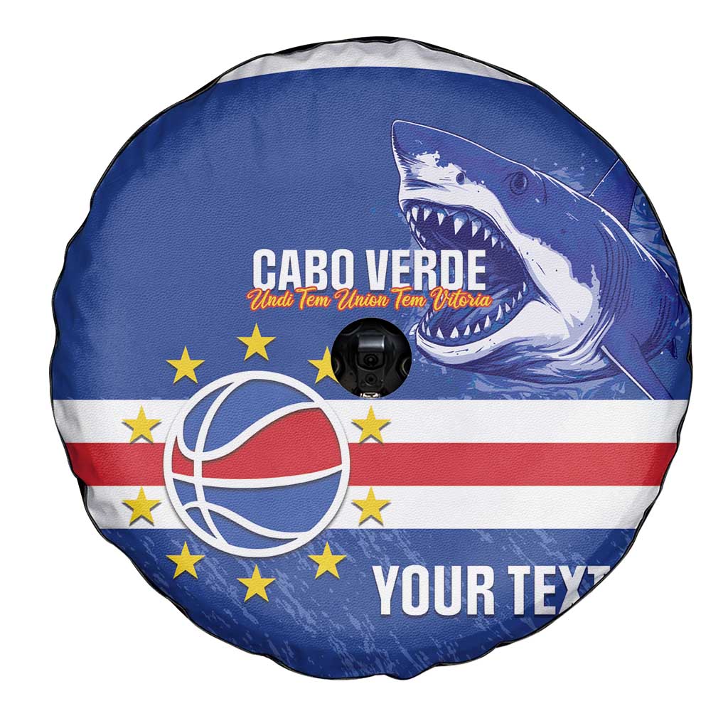 Cape Verde Basketball Custom Spare Tire Cover Come On Blue Sharks - Wonder Print Shop