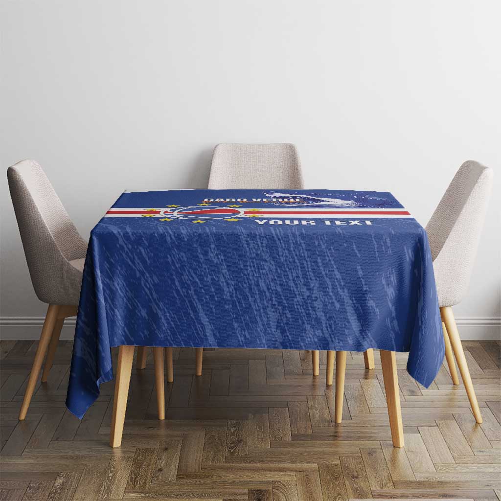 Cape Verde Basketball Custom Tablecloth Come On Blue Sharks - Wonder Print Shop