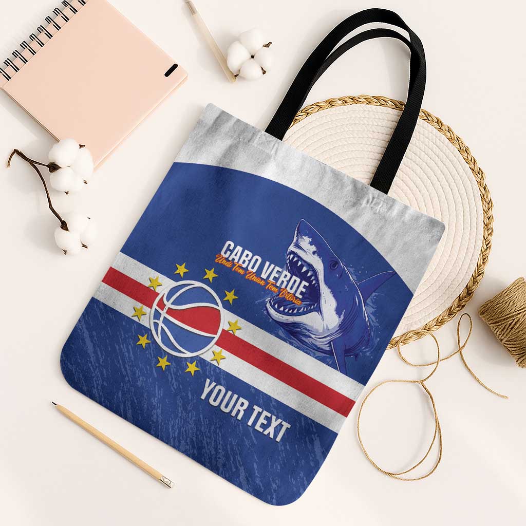 Cape Verde Basketball Custom Tote Bag Come On Blue Sharks - Wonder Print Shop