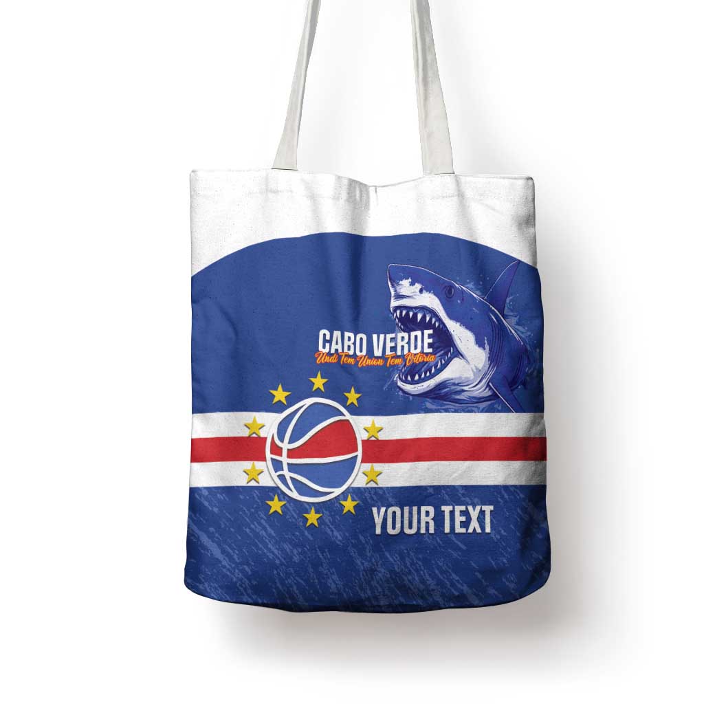 Cape Verde Basketball Custom Tote Bag Come On Blue Sharks - Wonder Print Shop