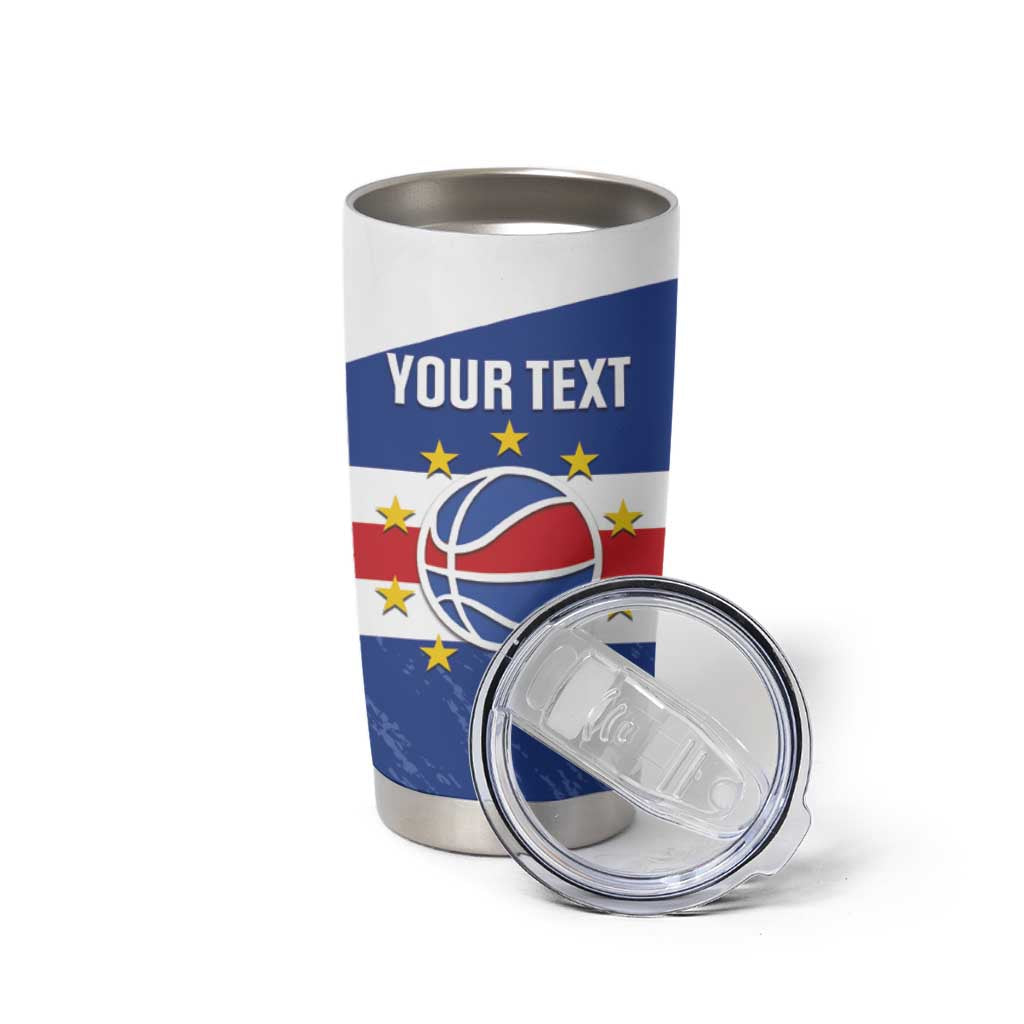 Cape Verde Basketball Custom Tumbler Cup Come On Blue Sharks - Wonder Print Shop