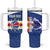 Cape Verde Basketball Custom Tumbler With Handle Come On Blue Sharks - Wonder Print Shop