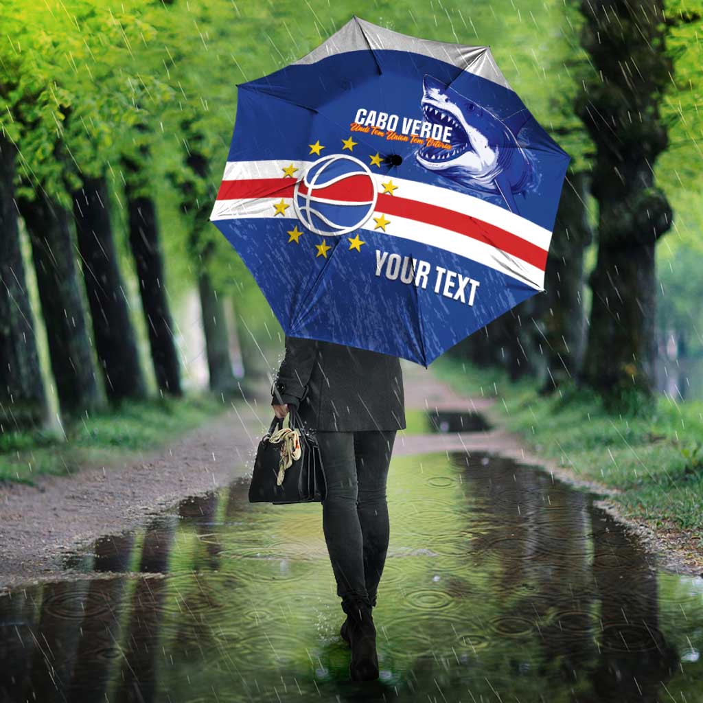 Cape Verde Basketball Custom Umbrella Come On Blue Sharks - Wonder Print Shop