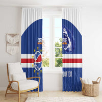 Cape Verde Basketball Custom Window Curtain Come On Blue Sharks - Wonder Print Shop