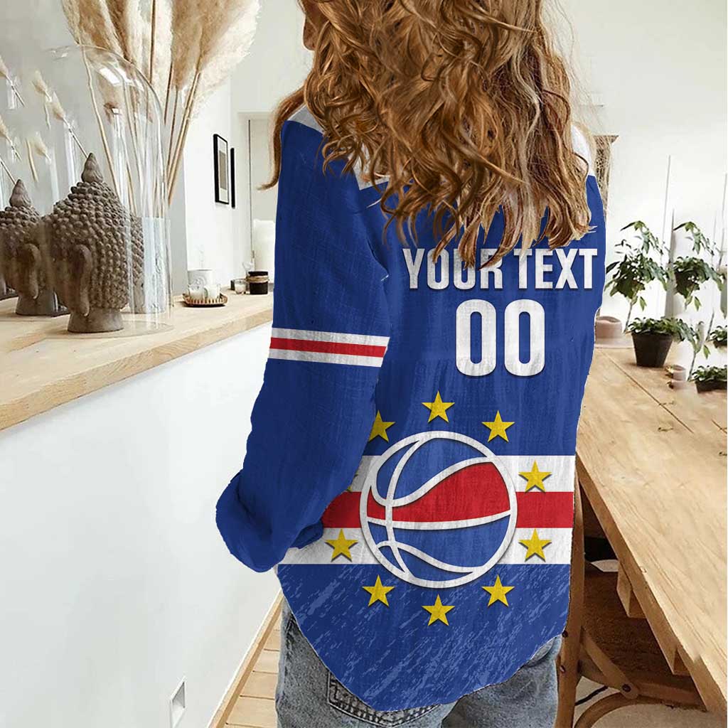 Cape Verde Basketball Custom Women Casual Shirt Come On Blue Sharks - Wonder Print Shop