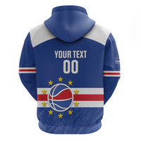 Cape Verde Basketball Custom Zip Hoodie Come On Blue Sharks - Wonder Print Shop