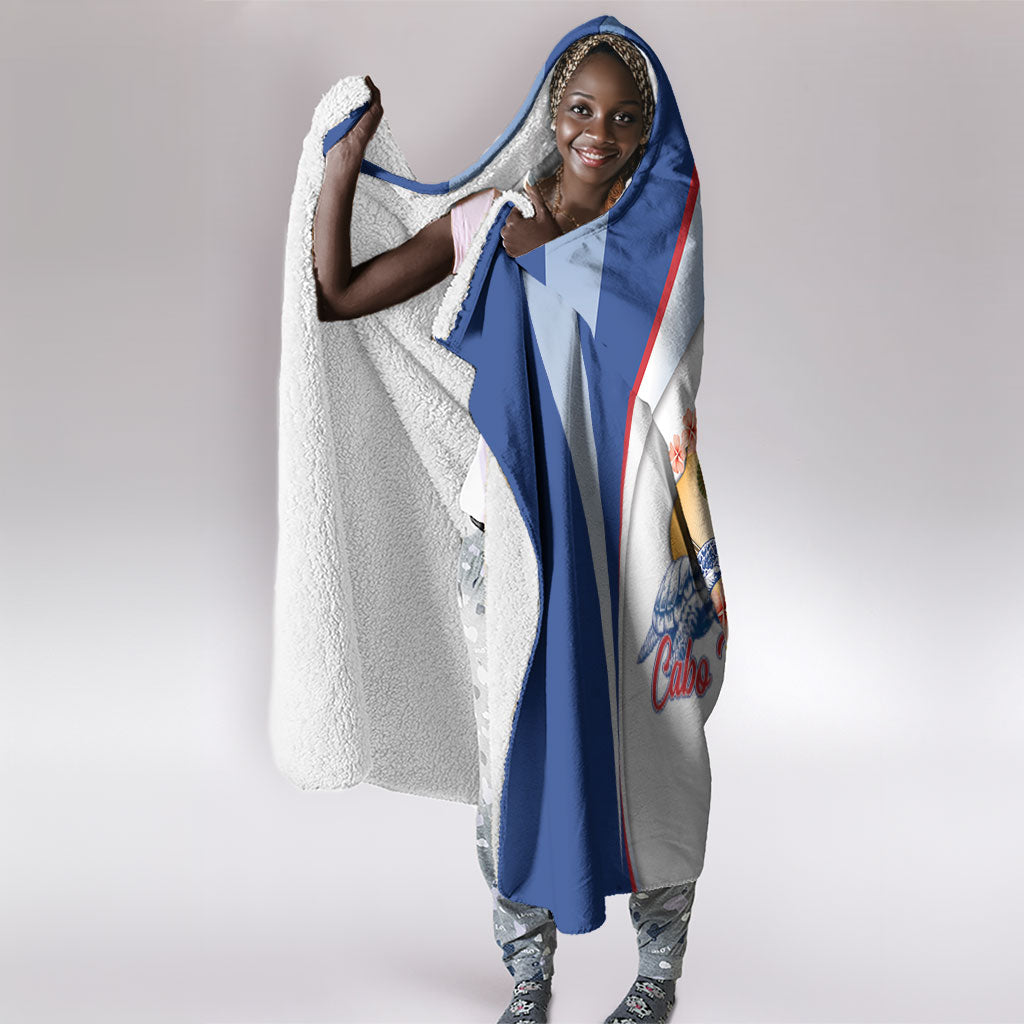 Cavaquinho Cabo Verde Hooded Blanket Cape Verdean Instrument Tropical Sea Turtle