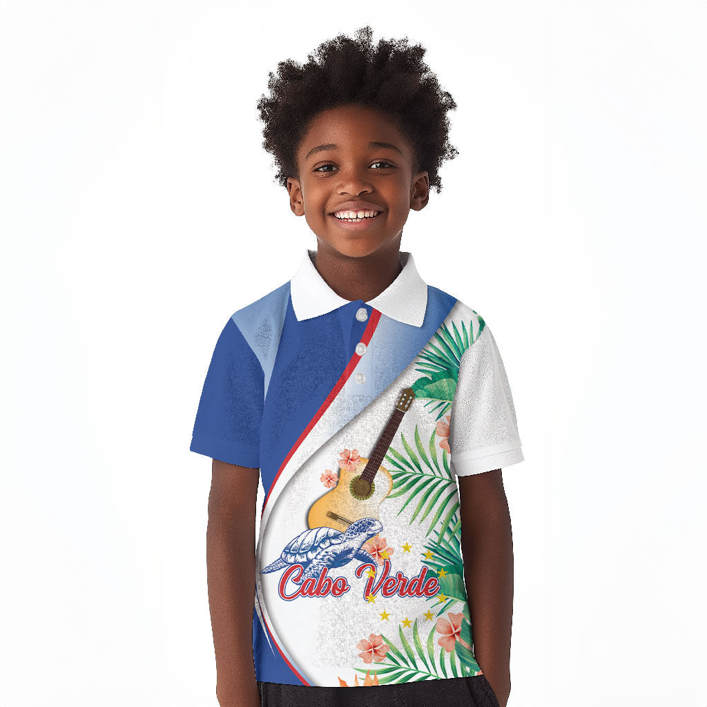 Cavaquinho Cabo Verde Kid Polo Shirt Cape Verdean Instrument Tropical Sea Turtle