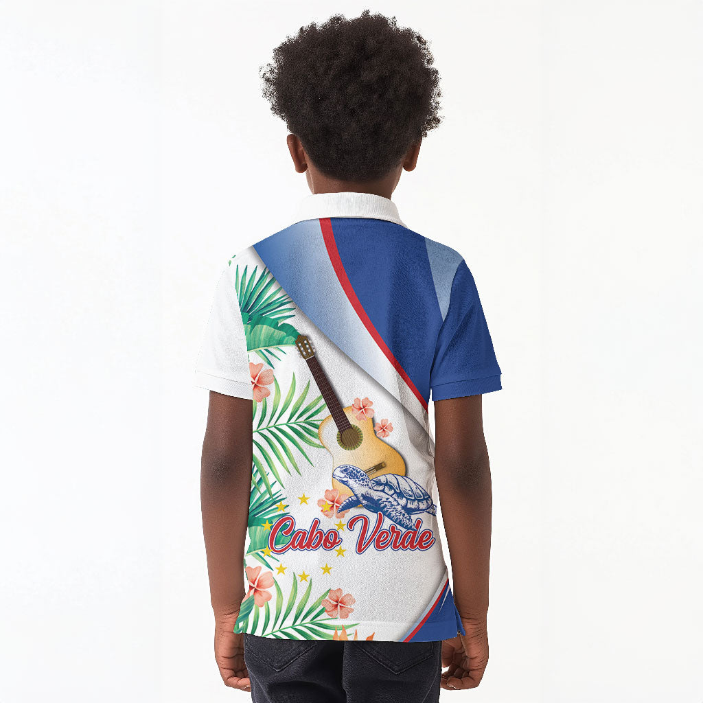 Cavaquinho Cabo Verde Kid Polo Shirt Cape Verdean Instrument Tropical Sea Turtle