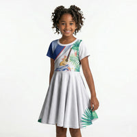 Cavaquinho Cabo Verde Kid Short Sleeve Dress Cape Verdean Instrument Tropical Sea Turtle