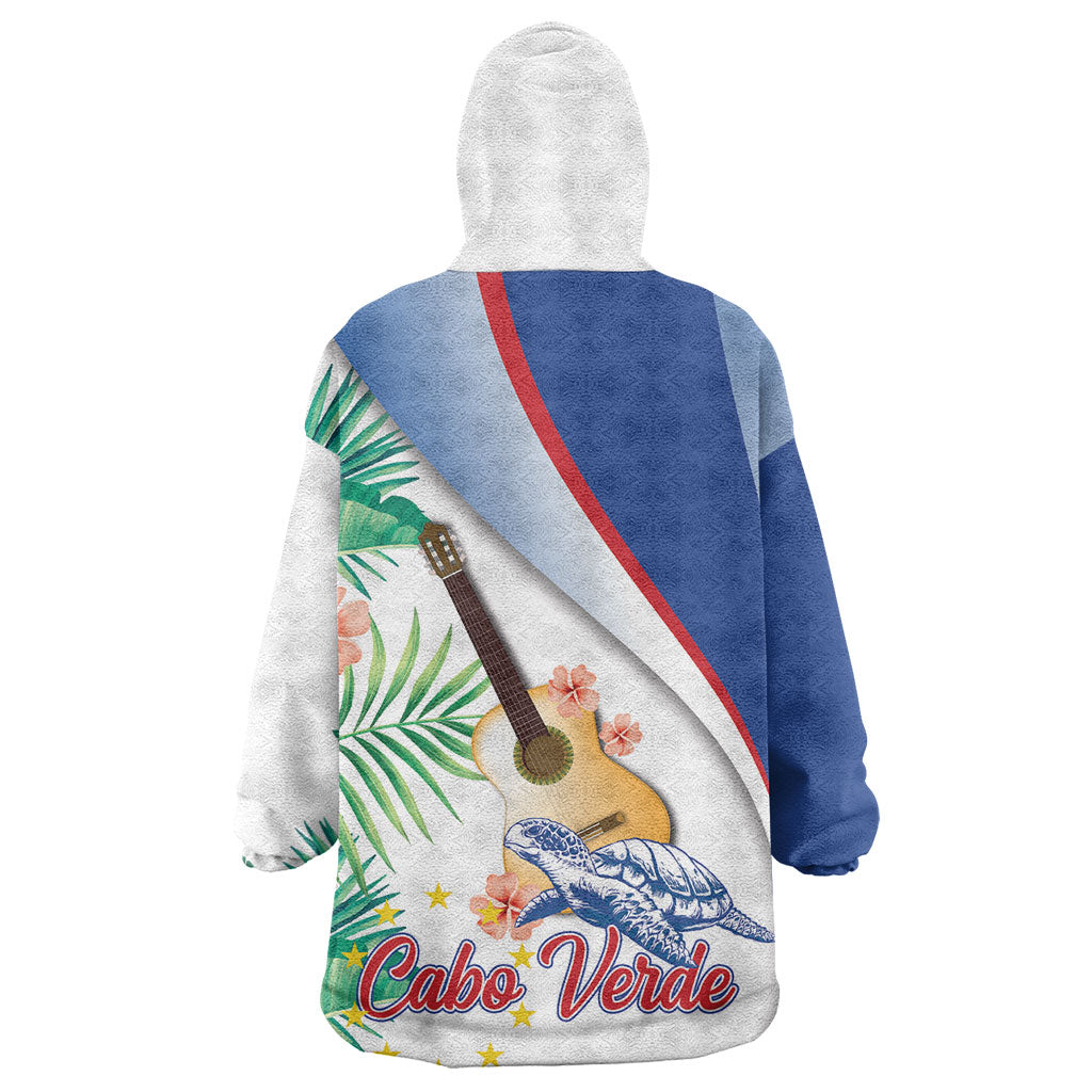 Cavaquinho Cabo Verde Kid Wearable Blanket Hoodie Cape Verdean Instrument Tropical Sea Turtle