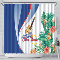 Cavaquinho Cabo Verde Shower Curtain Cape Verdean Instrument Tropical Sea Turtle