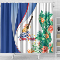 Cavaquinho Cabo Verde Shower Curtain Cape Verdean Instrument Tropical Sea Turtle