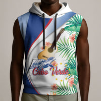 Cavaquinho Cabo Verde Sleeveless Hoodie Cape Verdean Instrument Tropical Sea Turtle