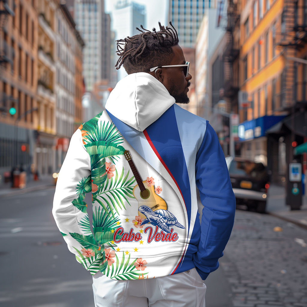 Cavaquinho Cabo Verde Zip Hoodie Cape Verdean Instrument Tropical Sea Turtle
