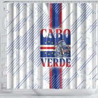 Accordion Gaita Cabo Verde Shower Curtain Cape Verdean Instrument Cute Manatee