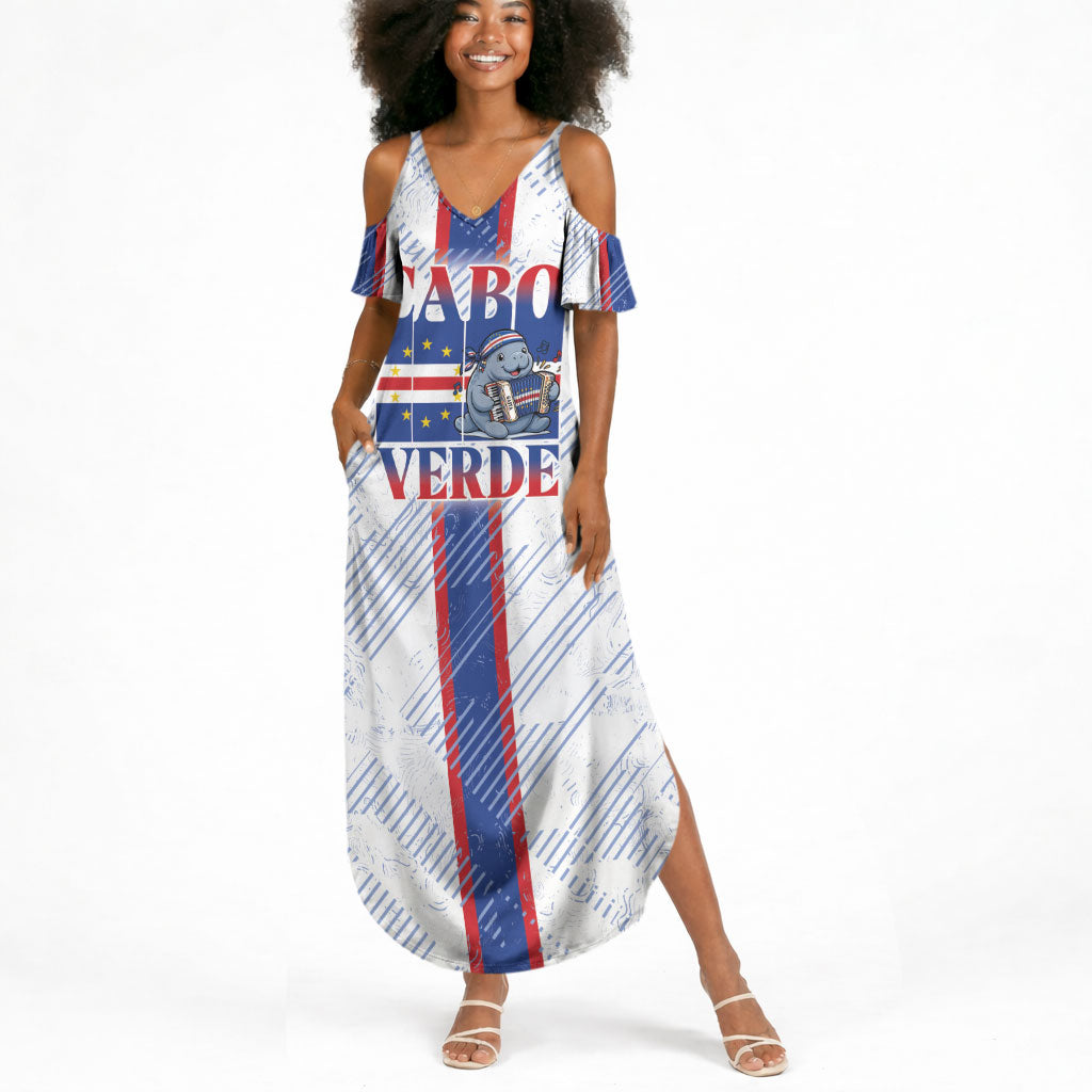 Accordion Gaita Cabo Verde Summer Maxi Dress Cape Verdean Instrument Cute Manatee