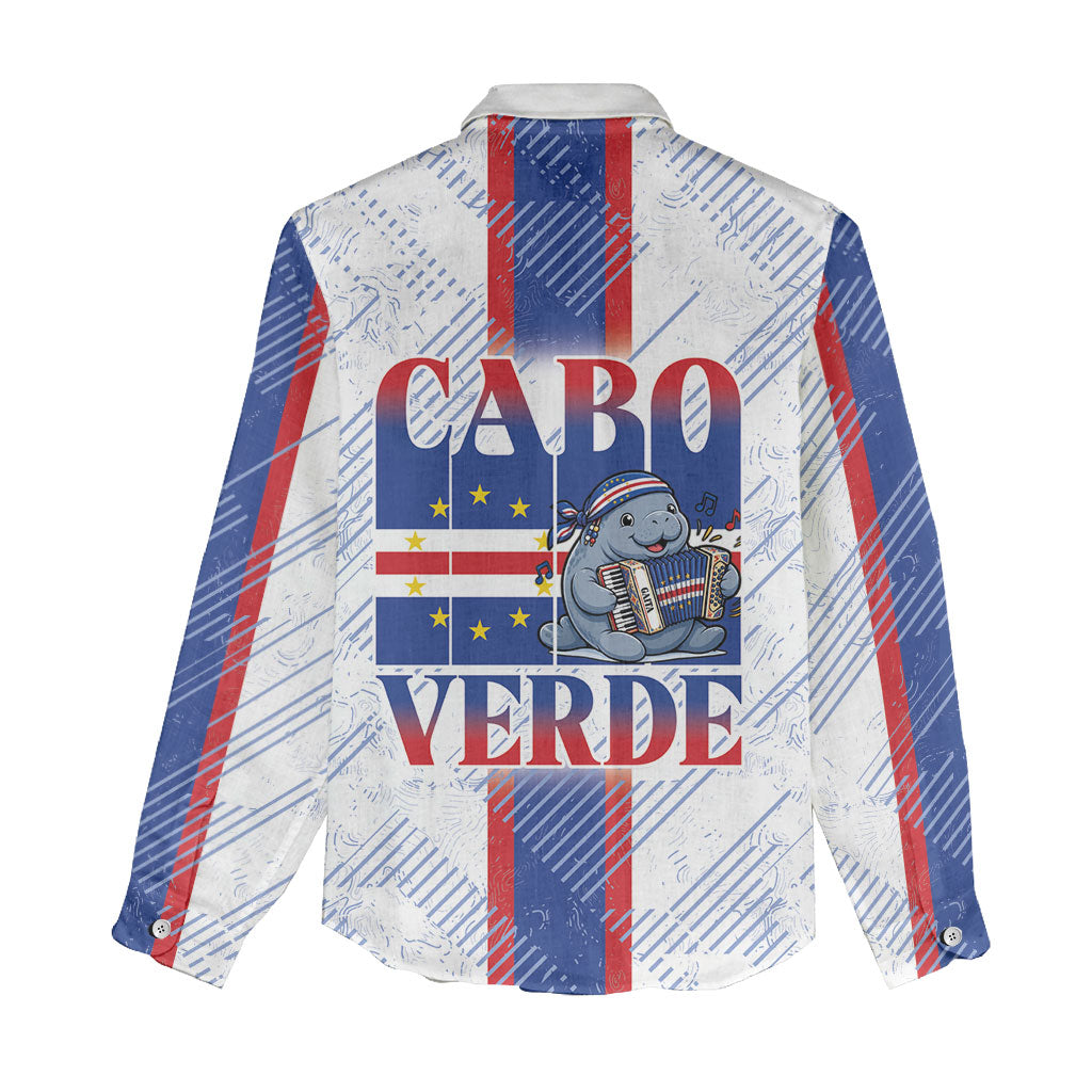 Accordion Gaita Cabo Verde Women Casual Shirt Cape Verdean Instrument Cute Manatee