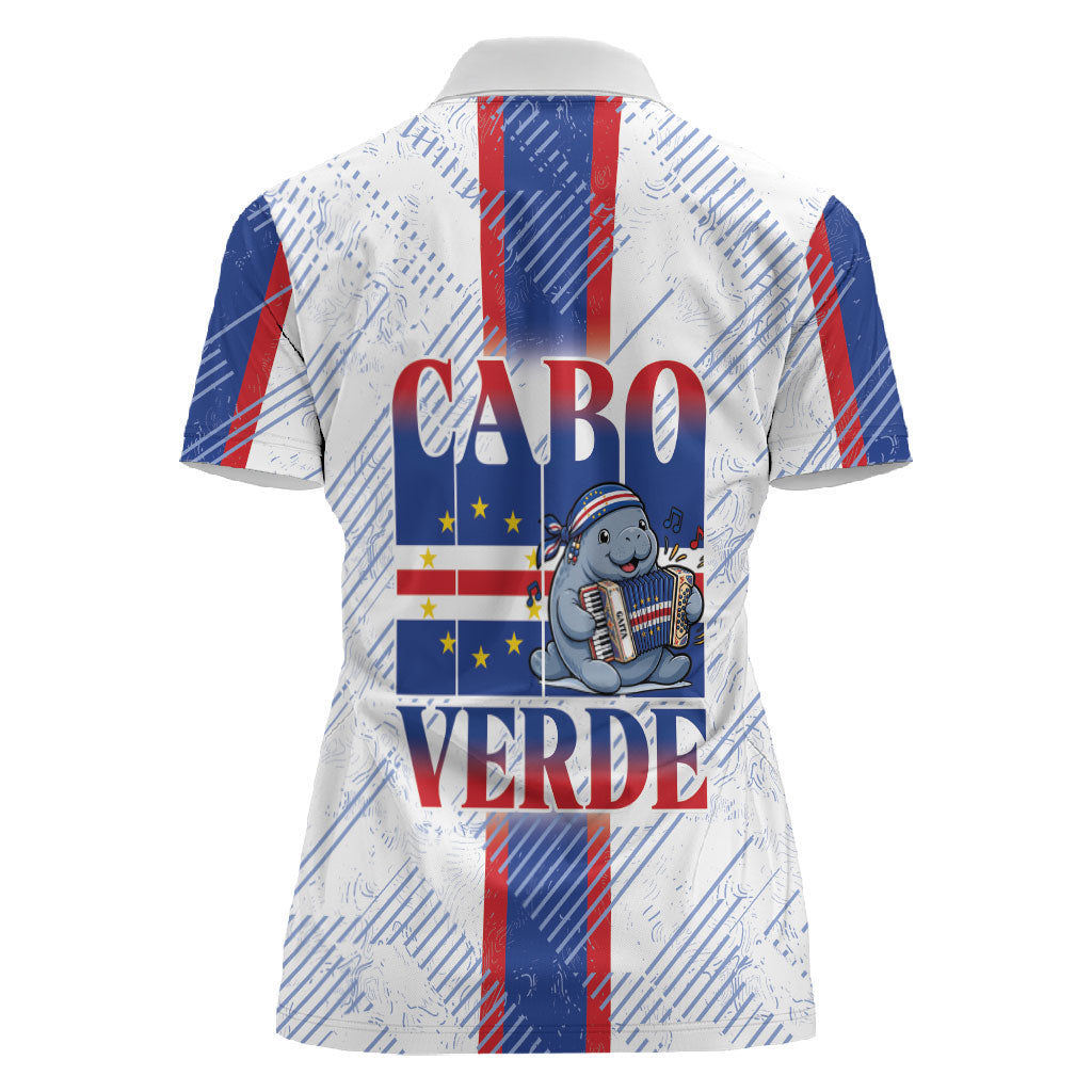 Accordion Gaita Cabo Verde Women Polo Shirt Cape Verdean Instrument Cute Manatee