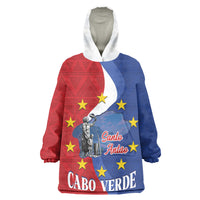 Santo Antao Cabo Verde Kid Wearable Blanket Hoodie Map With Me Maia Statue African Pattern