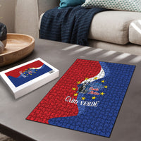 Santo Antao Cabo Verde Puzzle Map With Me Maia Statue African Pattern